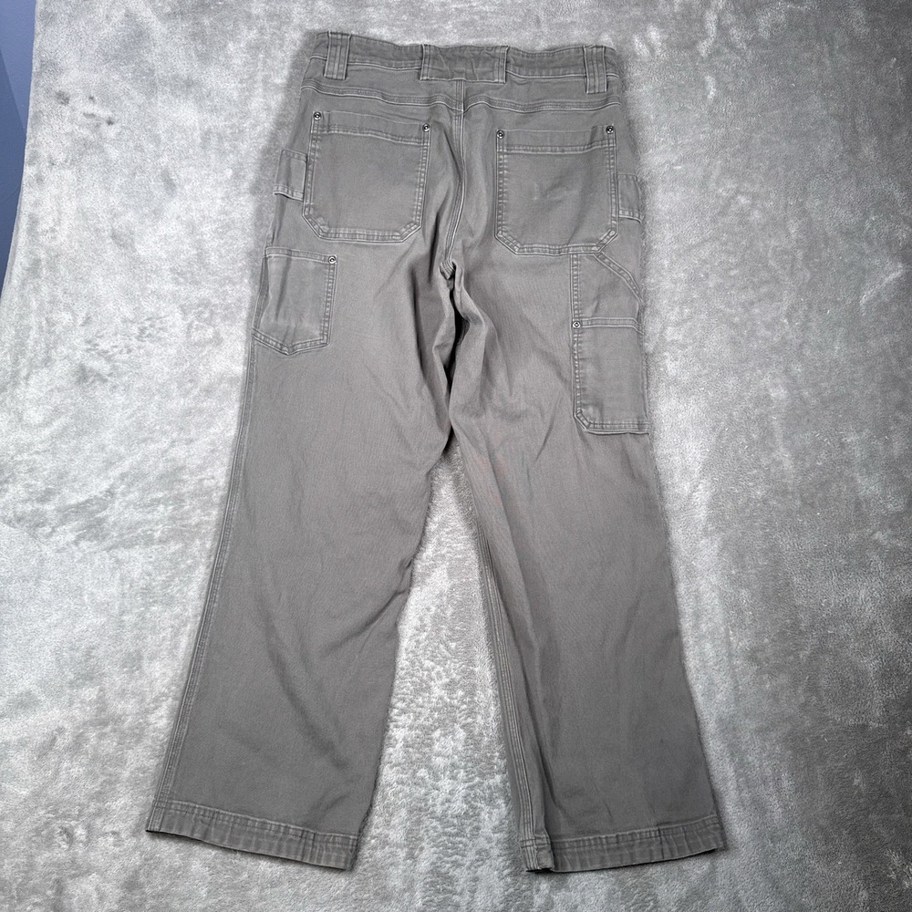 Duluth Trading Co Flex Fire Hose Pants Mens 32x30 Gray Chino Canvas Workwear